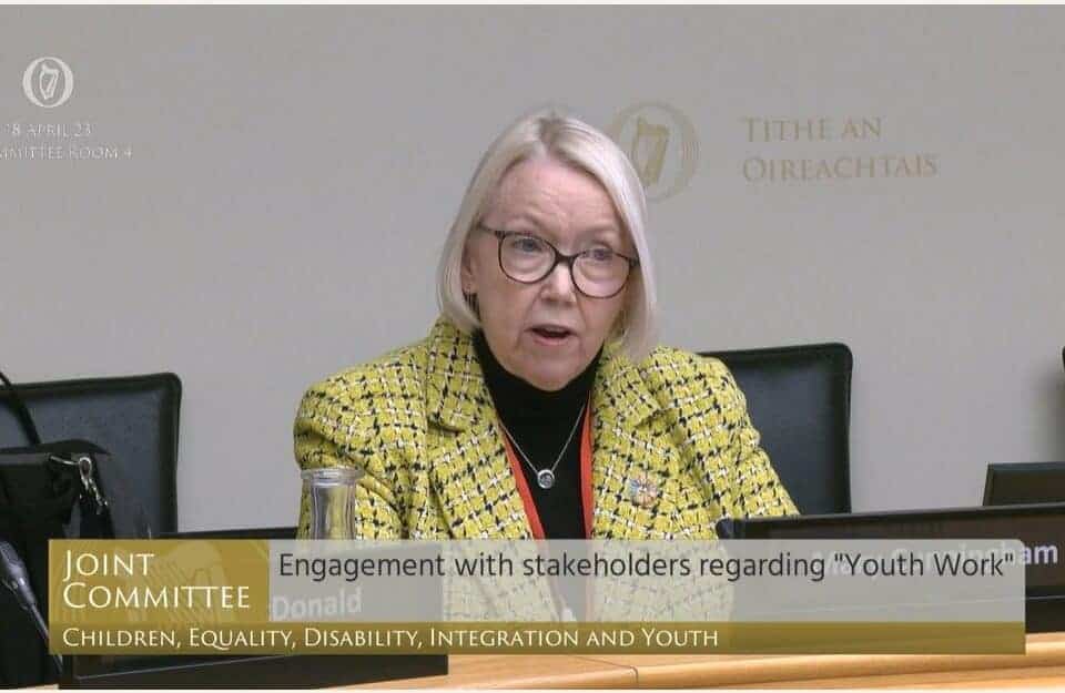 NYCI director Mary Cunningham addresses oireachtas committee